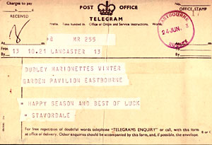 Telegram from Buster Stavordale