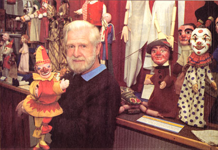 Douglas Hayward at the Original Abbots Bromley Puppet Museum